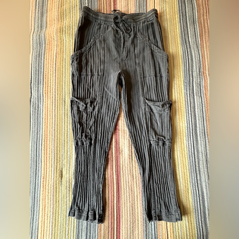 Free People Black Cargo Pants
